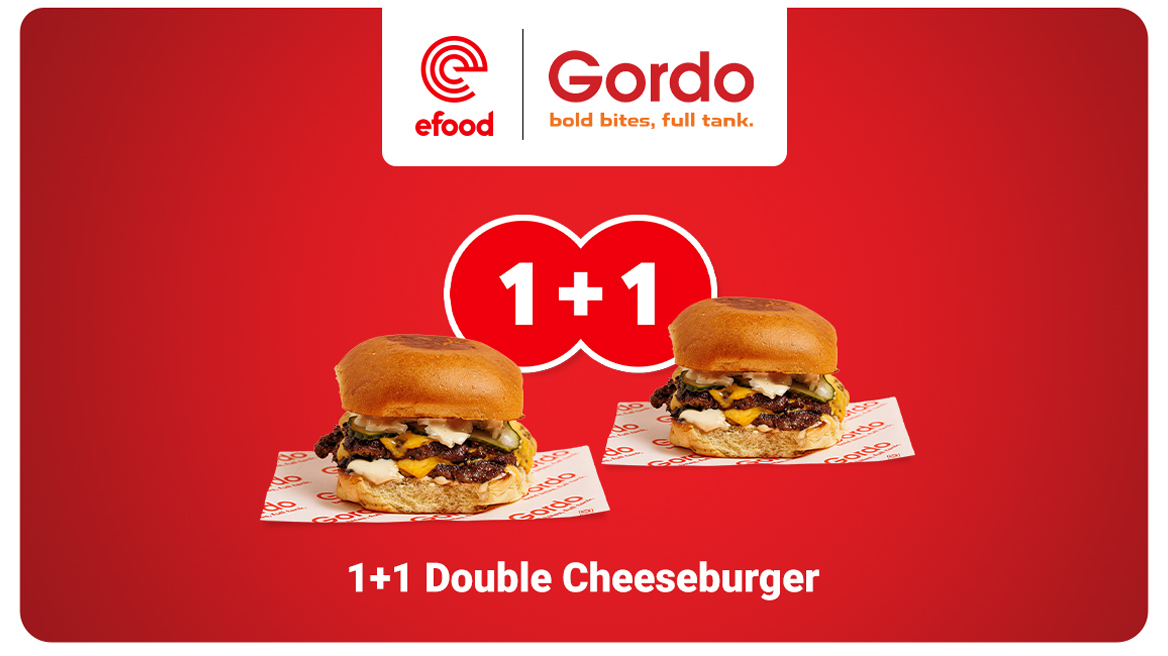 Η απόλυτη efood 1+1 εμπειρία με Double Cheeseburger από το Gordo
