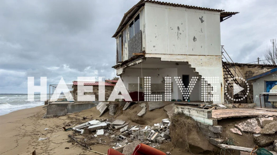 Σάρωσε Ηλεία και Αχαΐα η κακοκαιρία - Ανεμοστρόβιλος σήκωσε στέγαστρα, έσπασε τζαμαρίες, δρόμοι πλημμύρισαν
