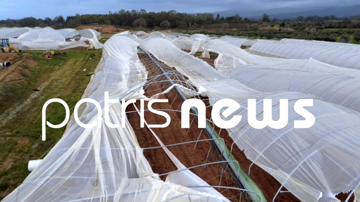 Είκοσι στρέμματα θερμοκηπίων ισοπεδώθηκαν στο Μπόρσι Ηλείας από ανεμοστρόβιλο, δείτε φωτογραφίες
