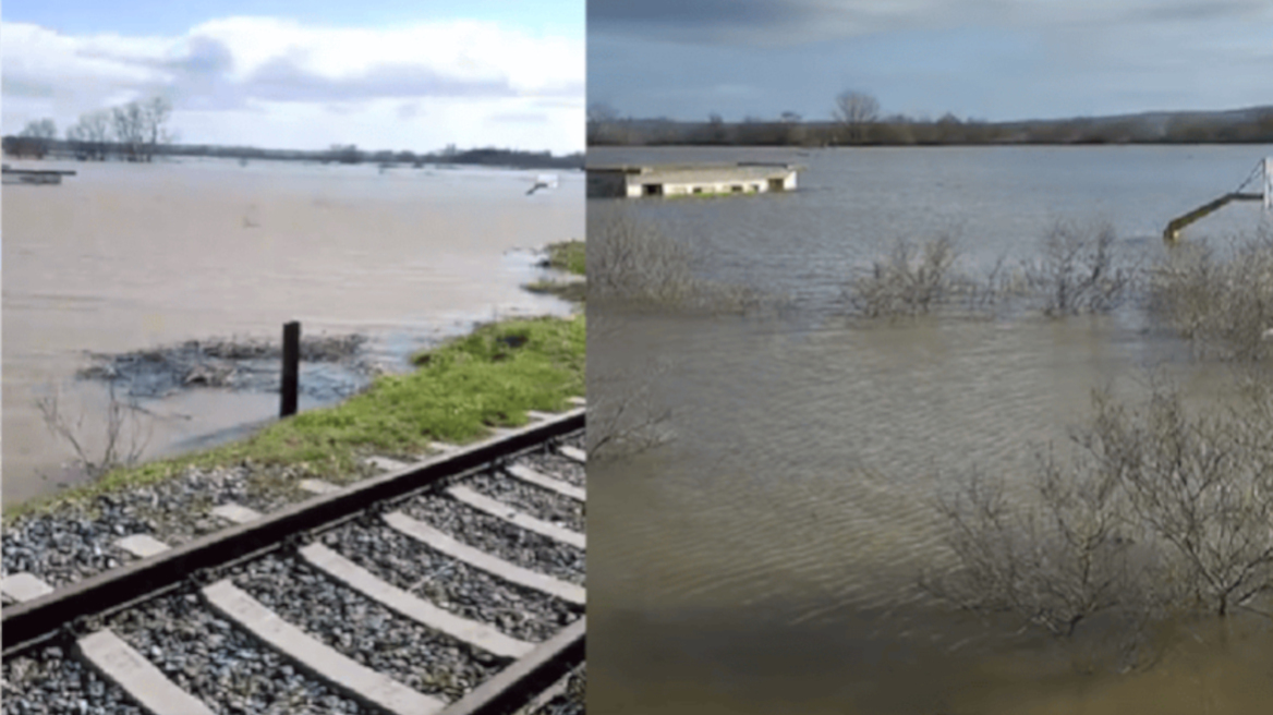Πλημμύρισαν οι σιδηροδρομικές γραμμές στο Πύθιο Διδυμοτείχου, δείτε βίντεο  

