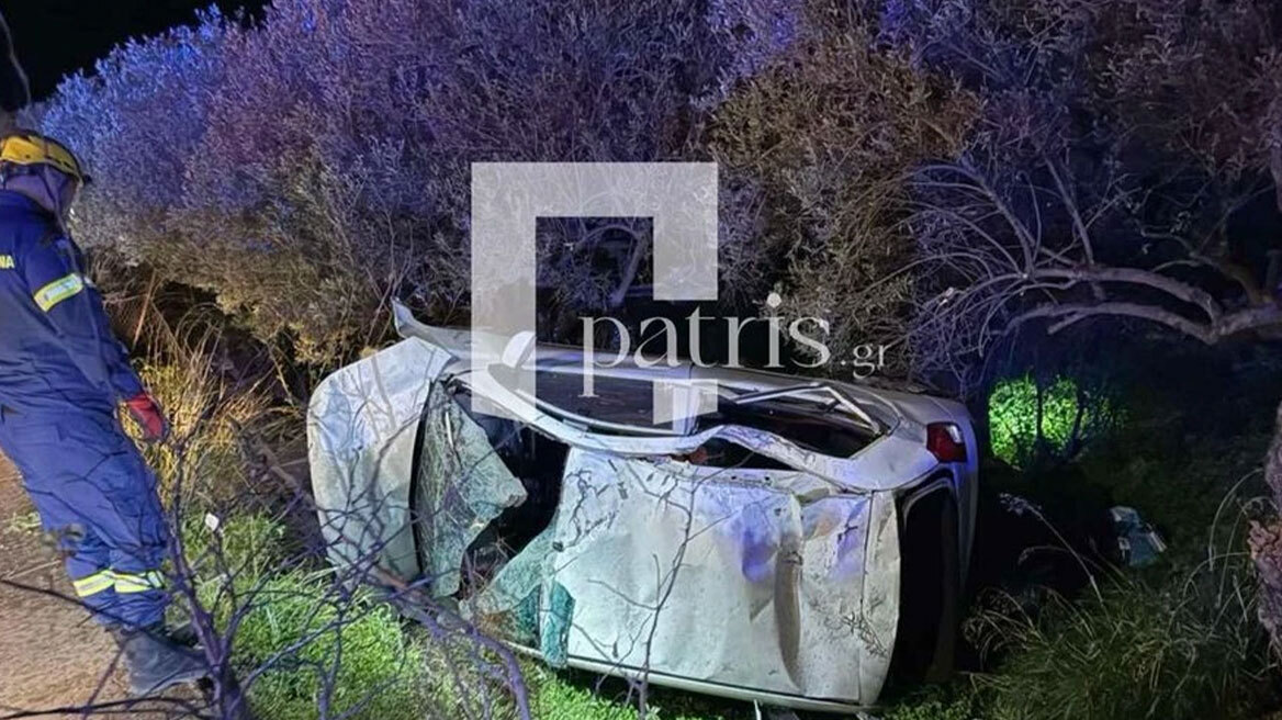 Αυτοκίνητο εξετράπη της πορείας του και κατέληξε σε χαντάκι στο Ηράκλειο, δείτε βίντεο