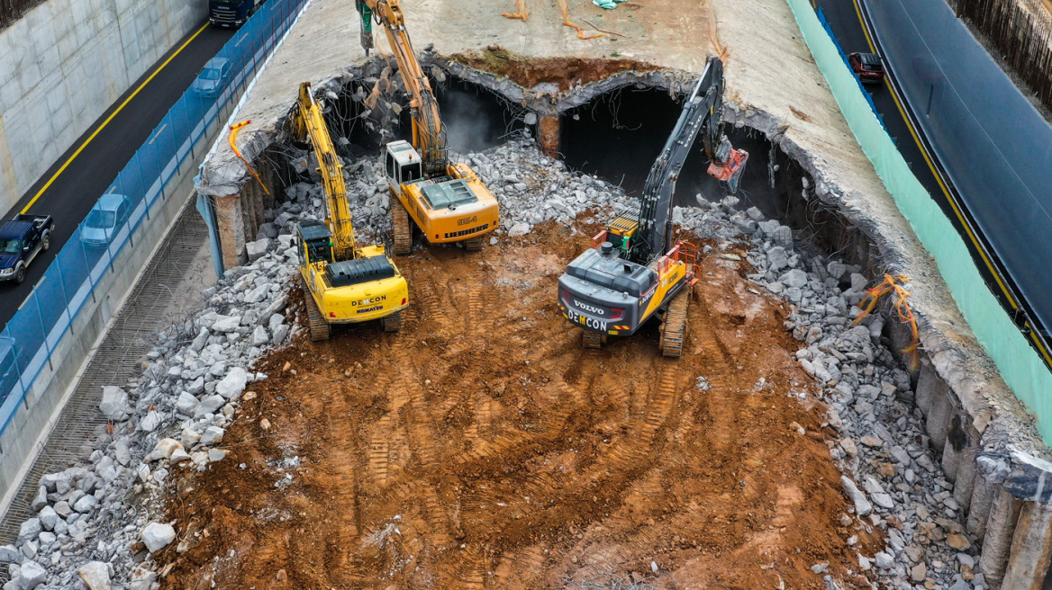 Δείτε νέο βίντεο από drone για την κατεδάφιση του τούνελ στον Περιφερειακό Θεσσαλονίκης για το Flyover