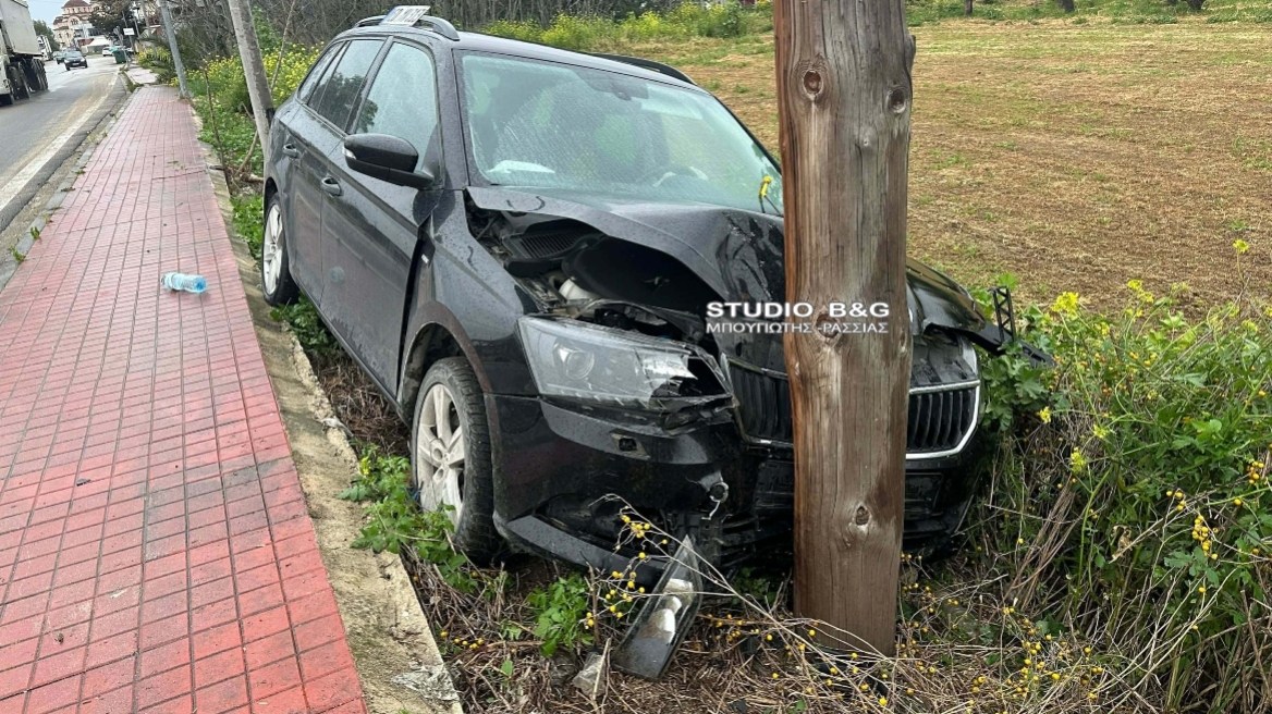 Σοβαρό τροχαίο στο κέντρο του Αργους: ΙΧ «καρφώθηκε» σε κολώνα της ΔΕΗ, δείτε εικόνες