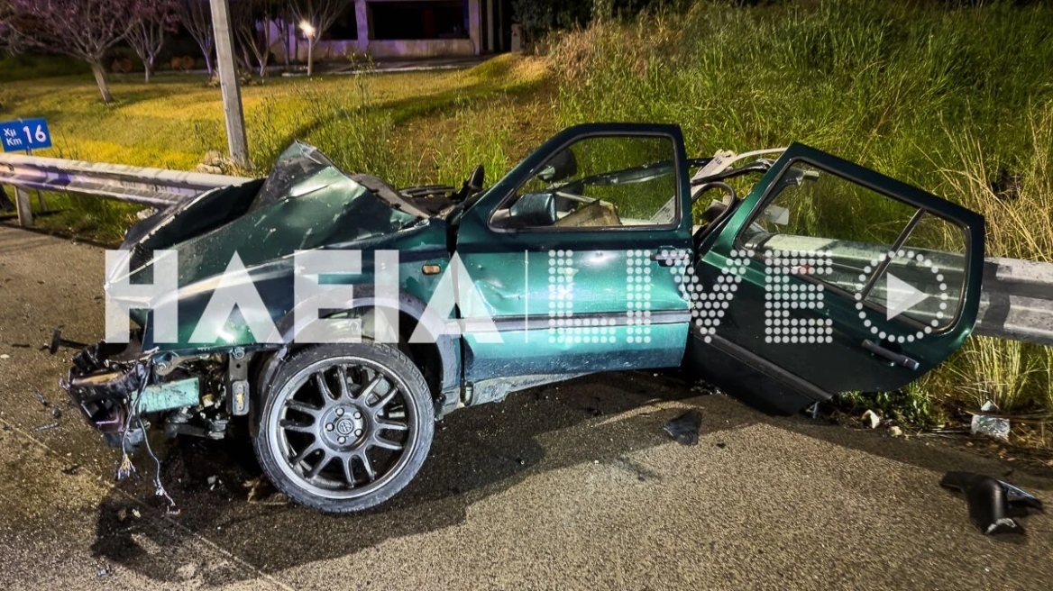Ηλεία: Μάχη για τη ζωή του δίνει 30χρονος μετά από τροχαίο στην Πύργου - Κυπαρισσίας, το ΙΧ του κόπηκε στα δύο