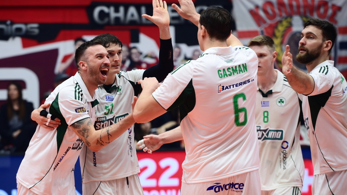 Φοβερό διπλό του Παναθηναϊκού στο Ρέντη, 3-2 τον Ολυμπιακό και μια νίκη μακριά από τους τελικούς της Volley League, βίντεο