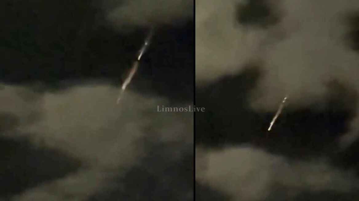 Πρωτοφανές θέαμα στον ουρανό της Λήμνου με φλεγόμενα αντικείμενα που έπεφταν από τον ουρανό, δείτε βίντεο