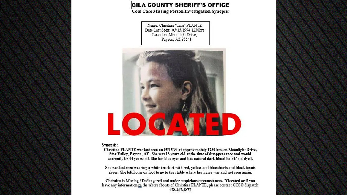 Βρέθηκε ζωντανή μετά από 32 χρόνια: Μια 13χρονη είχε εξαφανιστεί το 1994 στην Αριζόνα, την εντόπισαν στα 45 της
