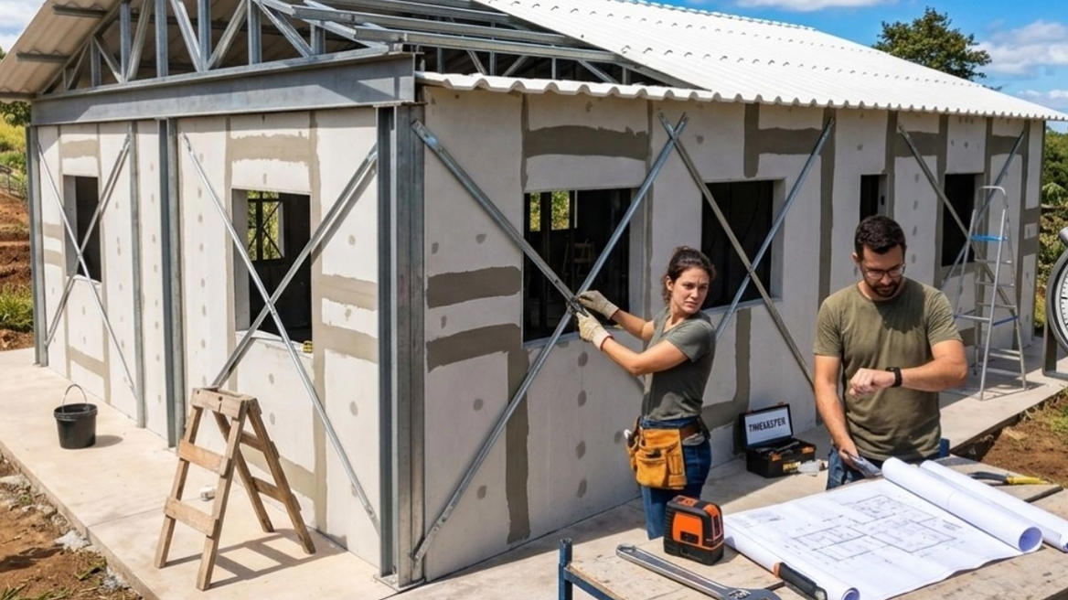 Ζευγάρι παράτησε την πόλη και έχτισε μόνο του σπίτι σε 90 μέρες: Τα κρίσιμα βήματα που δεν συγχωρούν λάθη