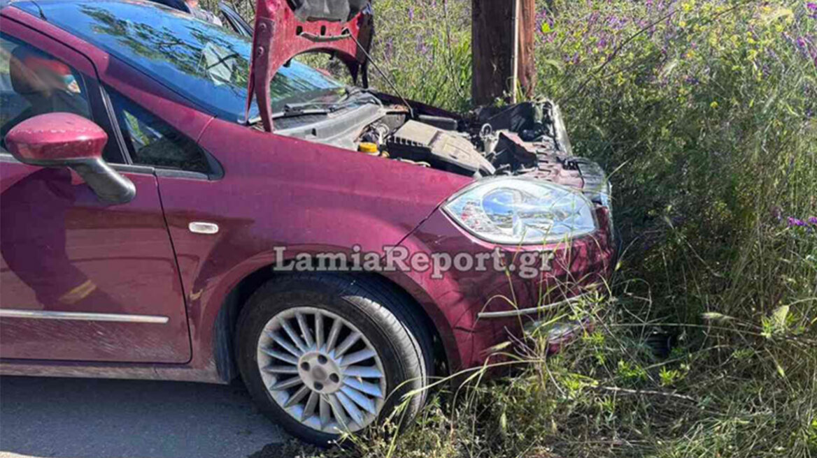 Αυτοκίνητο έπεσε σε κολόνα της ΔΕΗ στη Φθιώτιδα, εγκλωβίστηκε ο 80χρονος οδηγός