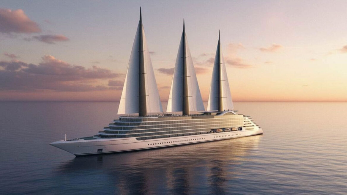 Το μεγαλύτερο ιστιοπλοϊκό yacht στον κόσμο: 220 μέτρα μήκος και τρία γιγαντιαία πανιά 1.500 τ.μ.