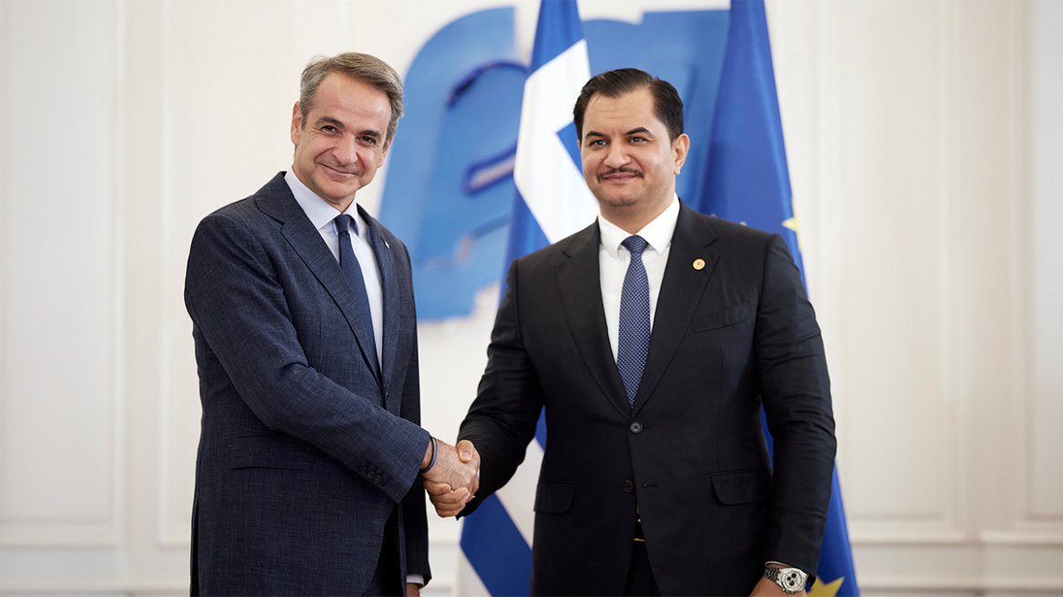 Συνάντηση Μητσοτάκη με τον Σαντάμ Χαφτάρ, υπαρχηγό Γενικής Διοίκησης του Λιβυκού Εθνικού Στρατού
