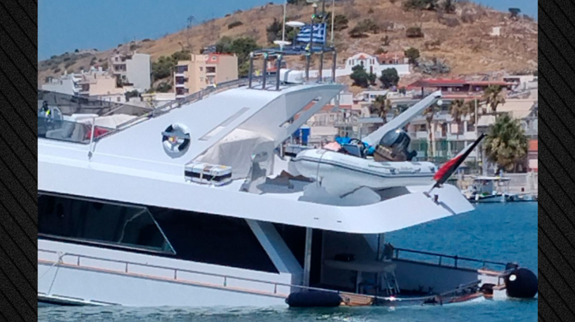 Σαλαμίνα: Βυθίζεται θαλαμηγός στη Μαρίνα Βουρκαρίου, δείτε βίντεο και φωτογραφίες