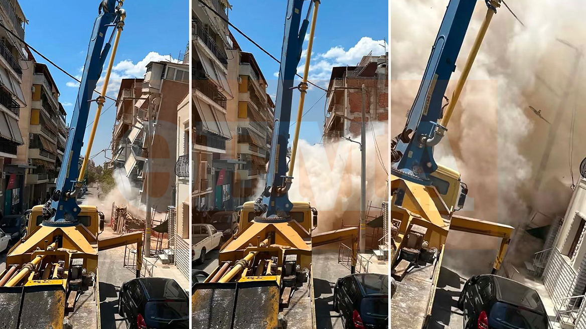 Καρέ καρέ η κατάρρευση της πολυκατοικίας στα Πετράλωνα, δείτε φωτογραφίες από τη στιγμή που το κτήριο παίρνει κλίση και πέφτει