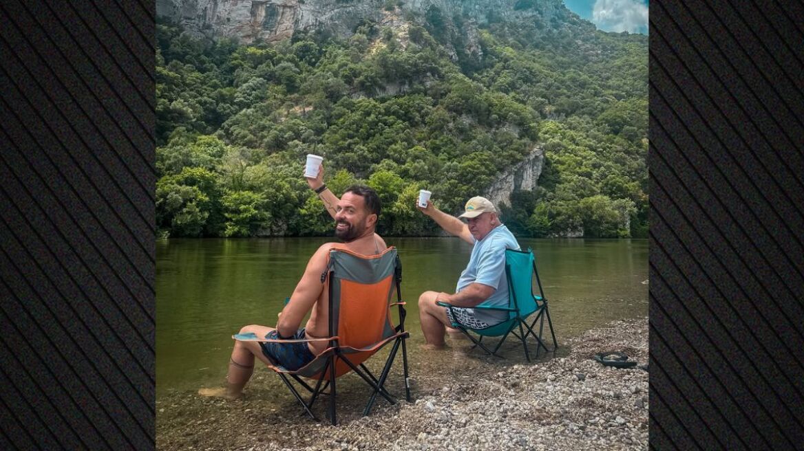 Οι βουτιές του Ηλία Βρεττού σε ποτάμι με τη σύζυγό του και τον πατέρα της: Ο πεθερός που θα ήθελαν όλοι, έγραψε
