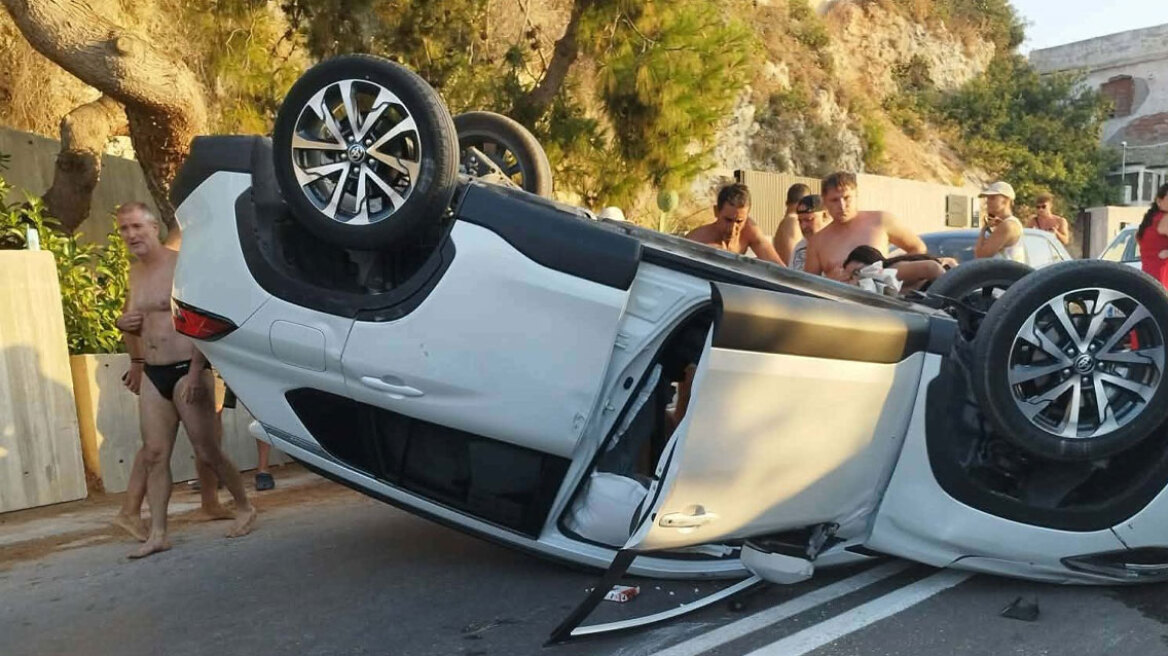 Μεθυσμένος οδηγός στα Χανιά τουμπάρισε το αυτοκίνητό του μπροστά στα μάτια ζευγαριού που αρραβωνιαζόταν