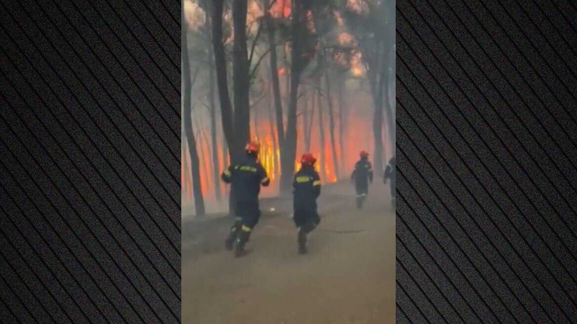 Συγκλονιστικό βίντεο από τα πύρινα μέτωπα: Πυροσβέστες ορμούν μέσα στην φωτιά 