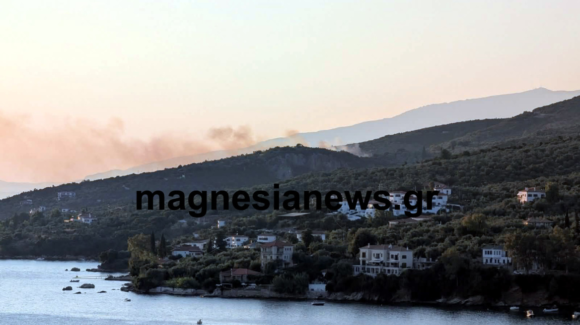 Φωτιά στην παραλία Πάου Νοτίου Πηλίου, 112 για ετοιμότητα, σηκώθηκαν τρία αεροσκάφη και ένα ελικόπτερο