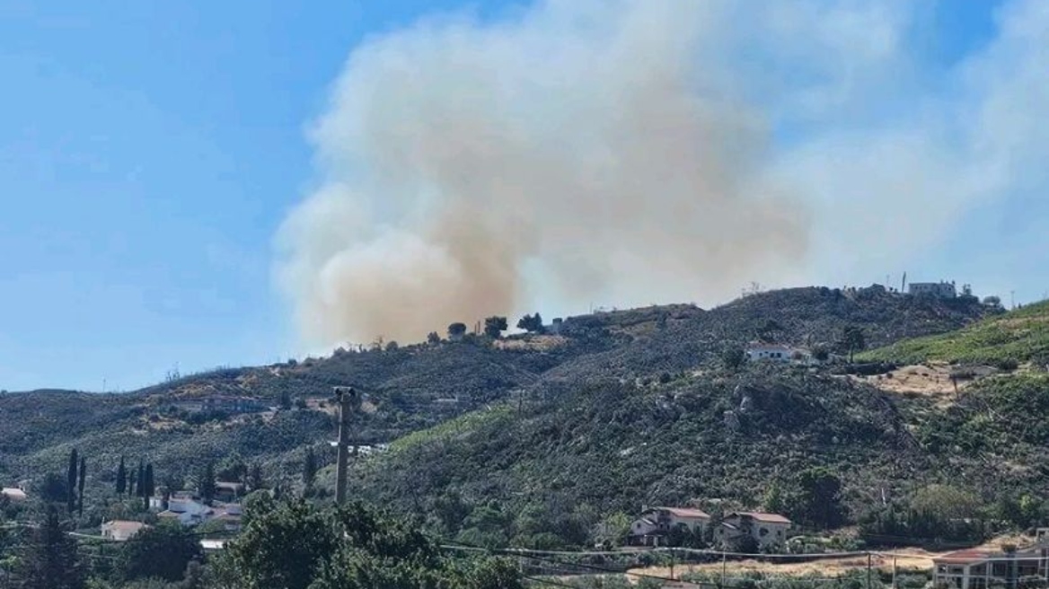 Φωτιά στις Αφίδνες, μεγάλη κινητοποίηση της Πυροσβεστικής, ήχησε το 112 για ετοιμότητα