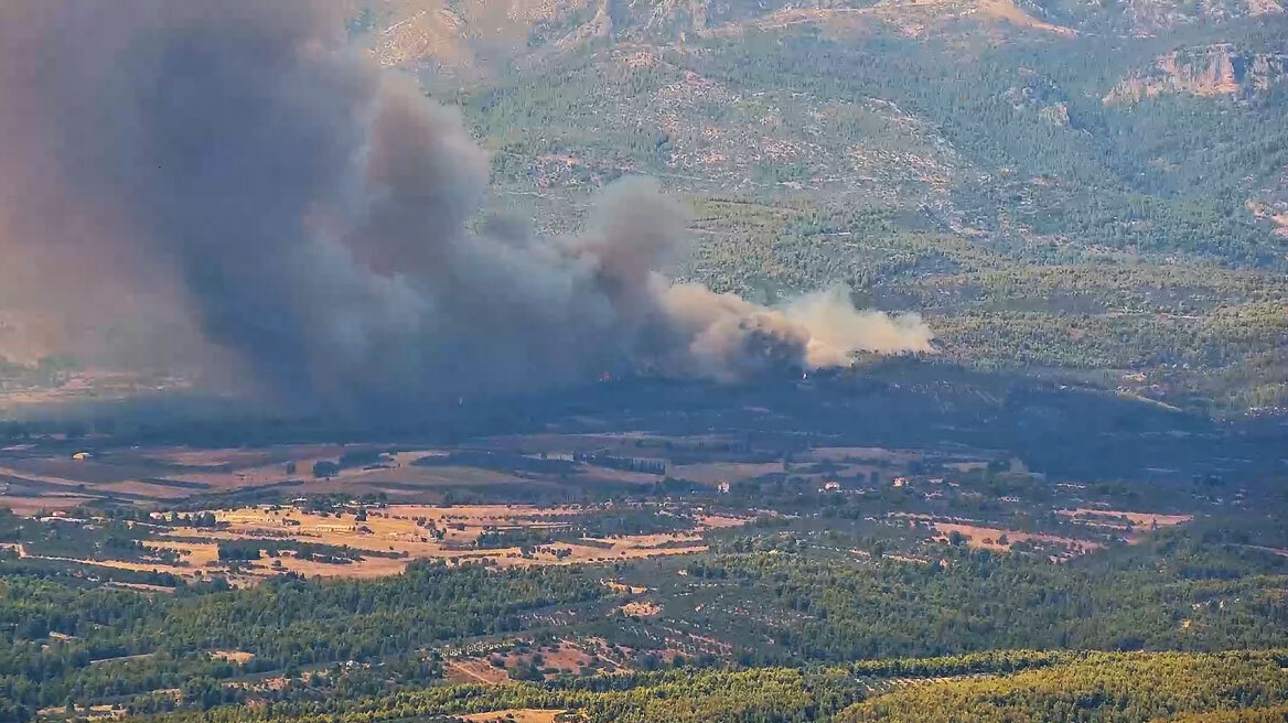 Φωτιά σε δασική έκταση στη Μακρυκάπα της Εύβοιας, 112 για εκκένωση της Τριάδας, επιχειρούν 5 εναέρια 

