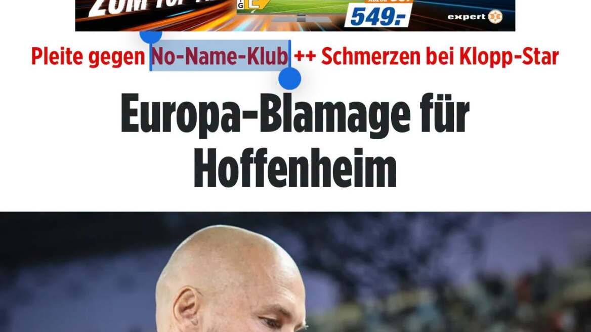 Η «Bild»  αποκάλεσε τον ΟΦΗ «No-name-κλαμπ» και ο Δήμαρχος Ηρακλείου απάντησε