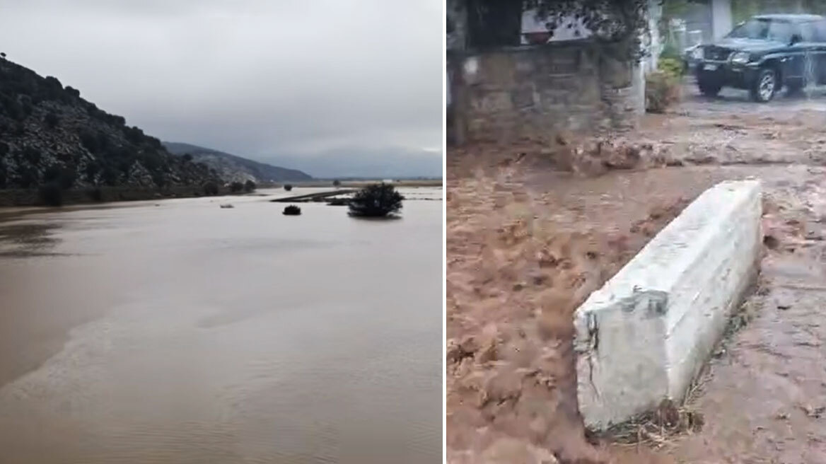 Πλημμύρισαν δρόμοι, υπερχείλισε χείμαρρος στα Ζωνιανά, 112 στον Μυλοπόταμο: Νέο χτύπημα της κακοκαιρίας στην Κρήτη με ισχυρές καταιγίδες
