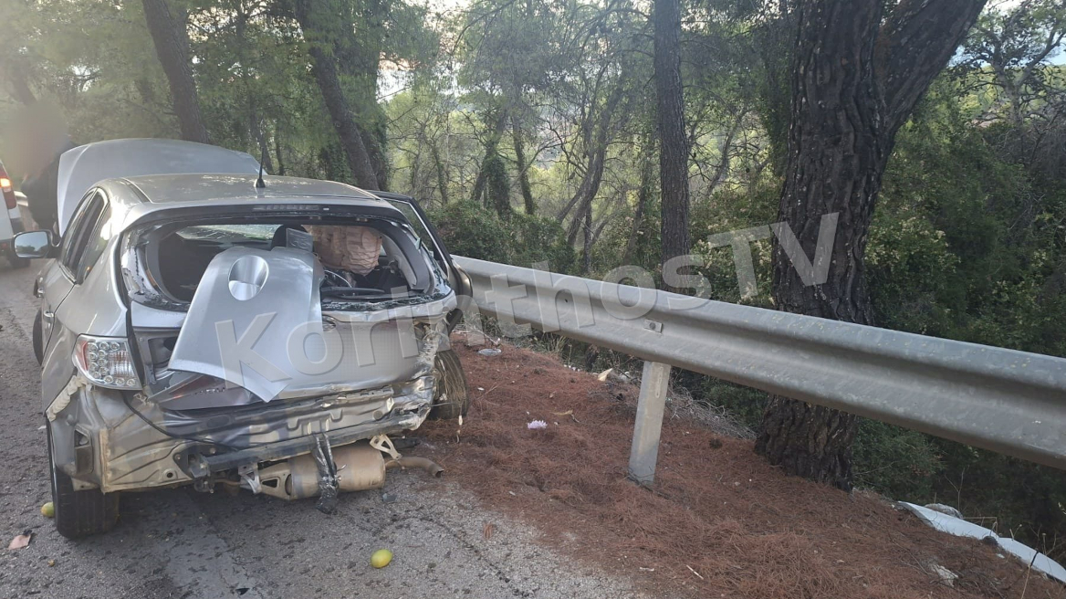 Τροχαίο με δύο τραυματίες στην Ισθμού - Επιδαύρου, αυτοκίνητο κατέληξε στις προστατευτικές μπάρες
