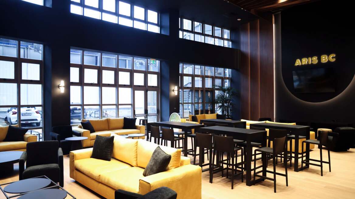 Η εντυπωσιακή VIP Lounge αίθουσα της ΚΑΕ Άρης στο Αλεξάνδρειο