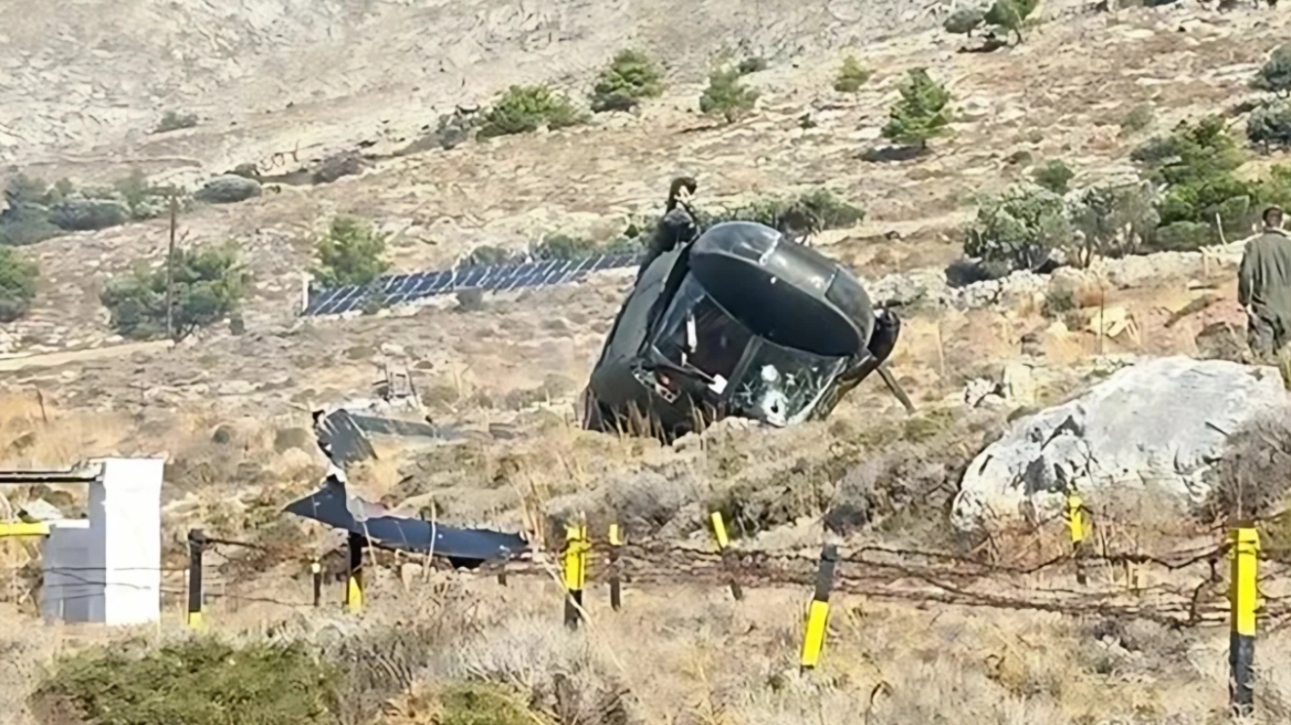 Βαριά προσγείωση στρατιωτικού ελικοπτέρου στην Κάλυμνο, σώοι οι χειριστές