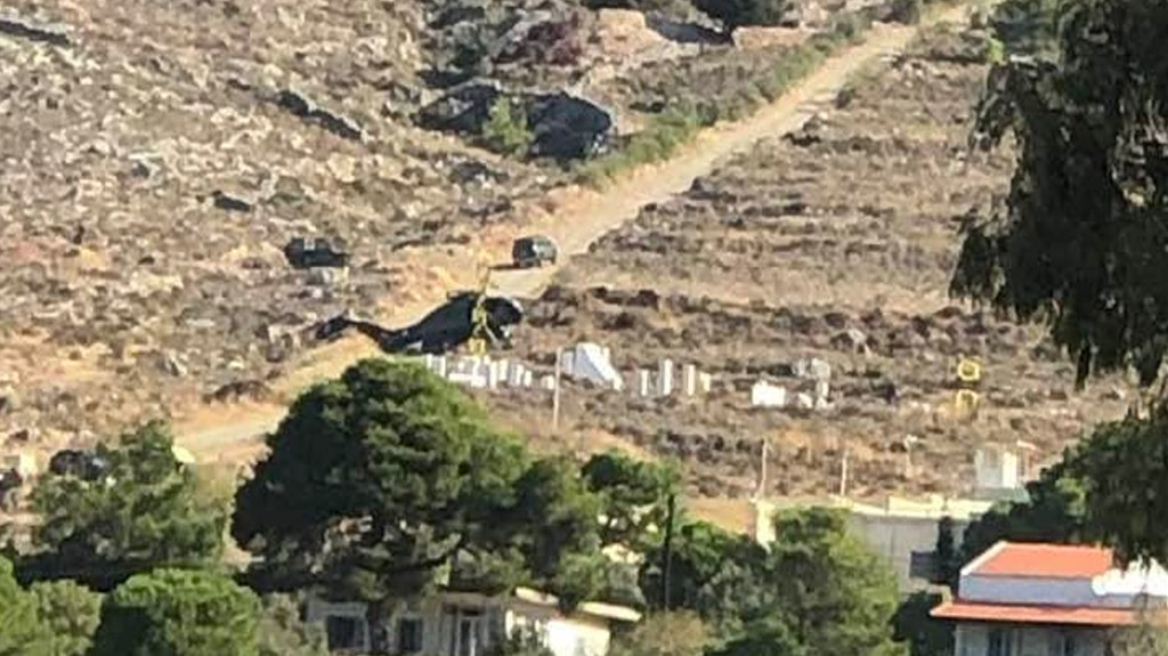 Βαριά προσγείωση στρατιωτικού ελικοπτέρου στην Κάλυμνο, σώοι οι χειριστές
