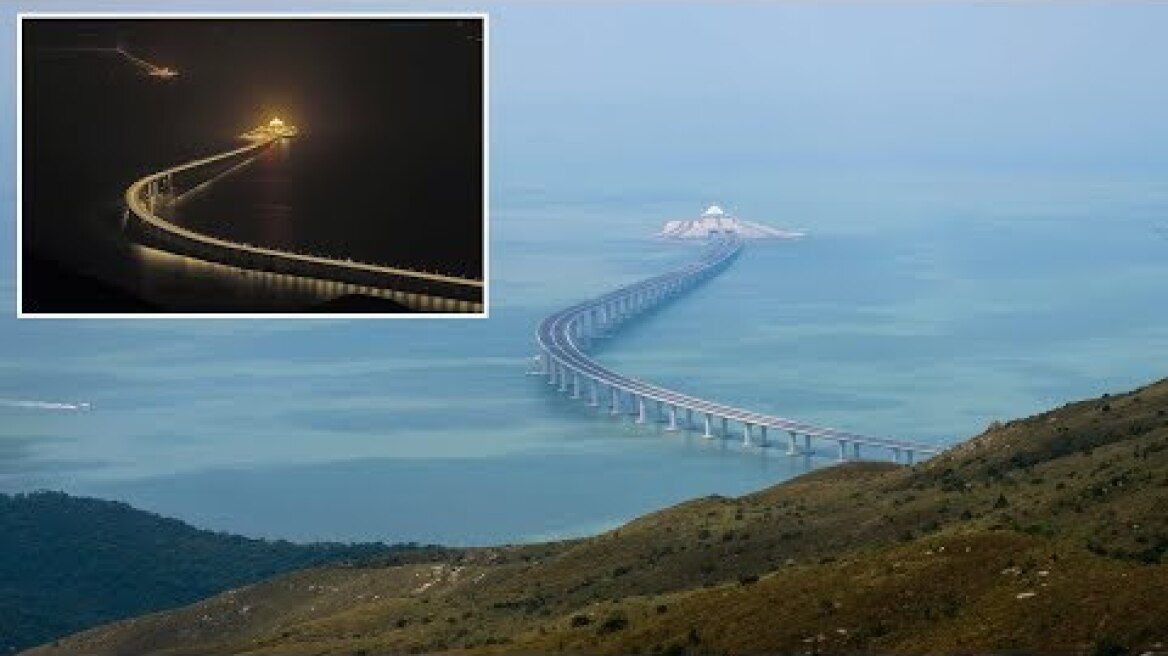 World's Longest Sea Bridge stretching 55 km & costs £14 billion connects Hong Kong to Mainland