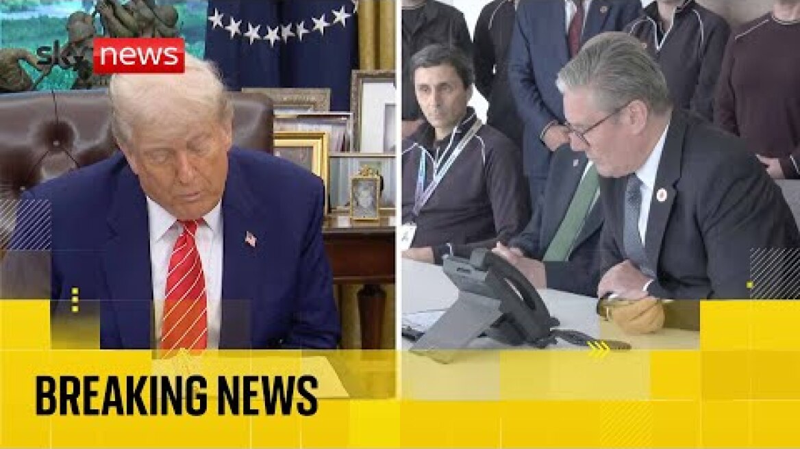 Trump and Starmer speaking on phone after UK-US trade deal announced