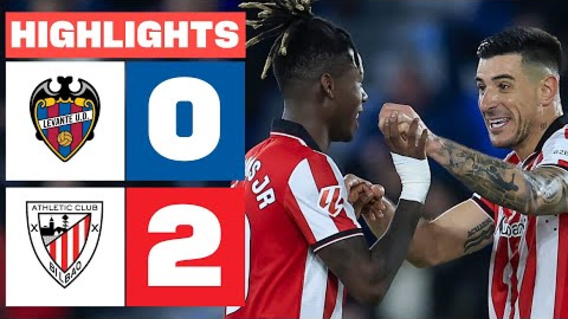 LEVANTE UD  0 - 2 ATHLETIC CLUB | RESUMEN LALIGA EA SPORTS