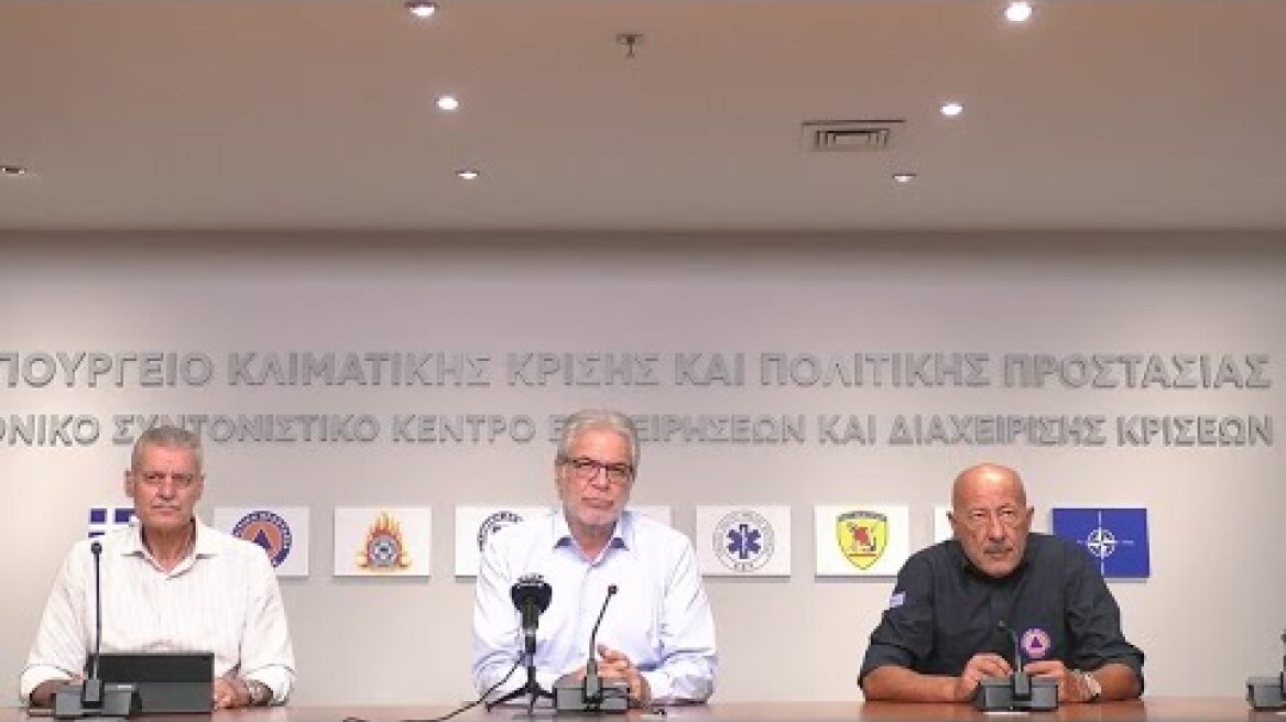 Δήλωση Χρ. Στυλιανίδη μετά τη σύσκεψη για την κακοκαιρία στο Υπ. Κλιματ. Κρίσης & Πολιτ. Προστασίας