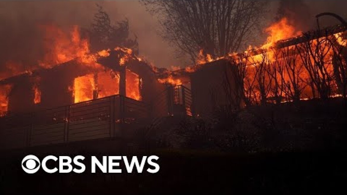 On-the-ground look at the Palisades Fire burning in southern California