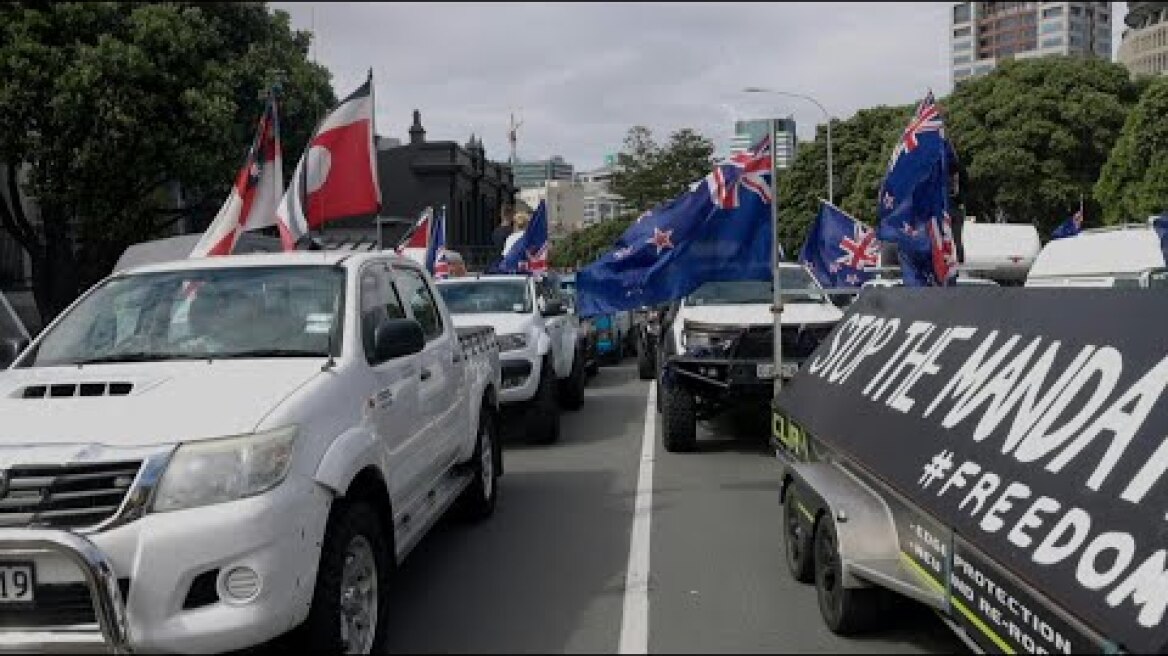 New Zealand Covid protest convoy jams streets near parliament | AFP