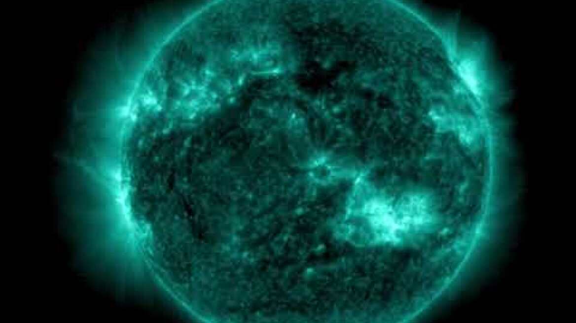 NOAA’s GOES-16 satellite captured activity at sunspot AR3664 at around 2 p.m. EDT, May 9, 2024