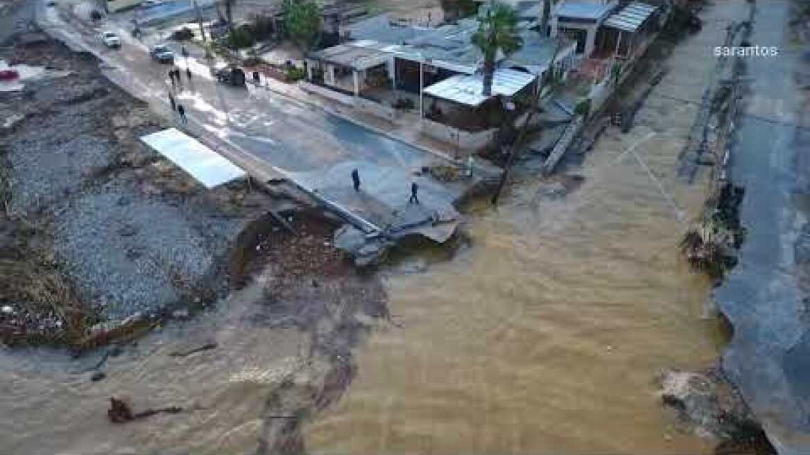 Γούβες Ηρακλείου  οι καταστροφές από Drone