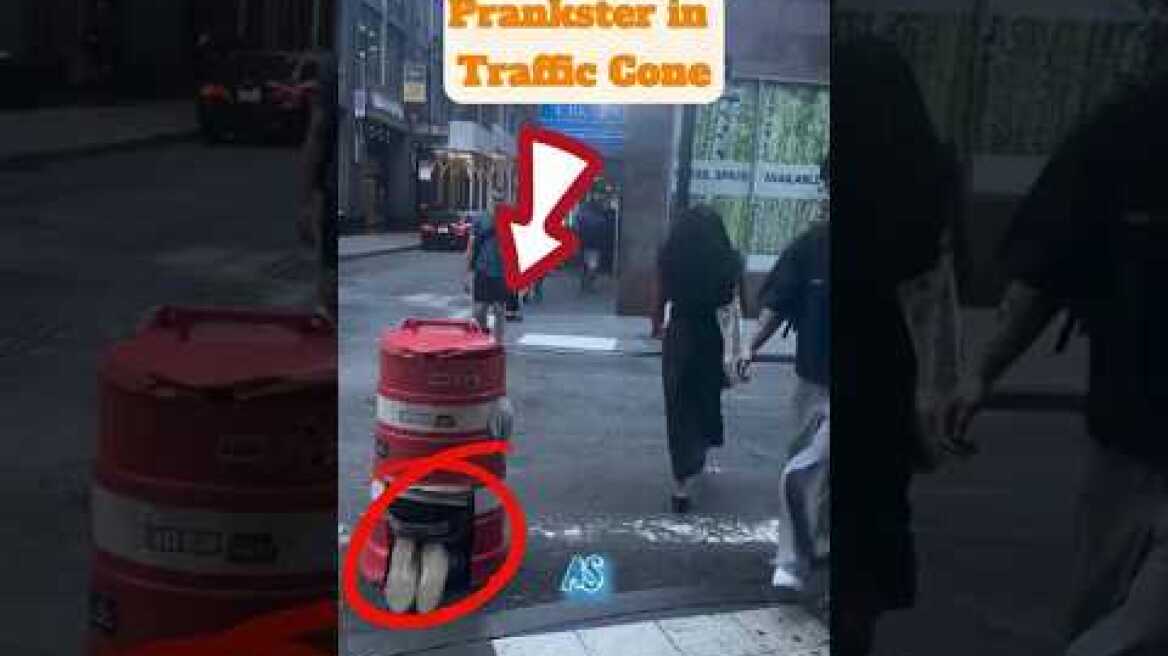 This Traffic Cone Prank Didn’t End Well… 🤯🔥