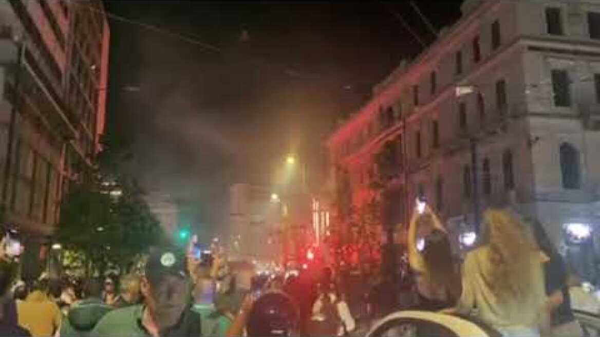 Πανηγυρισμοί του Παναθηναϊκού στην Ομόνοια (2)