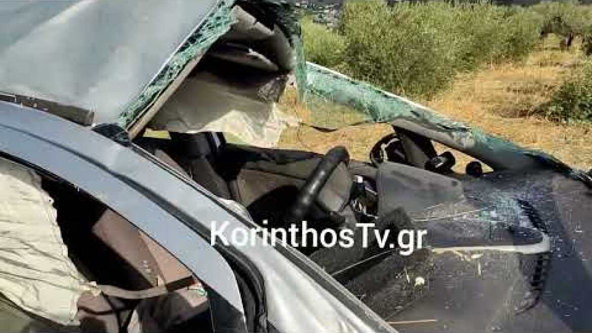Βίντεο: Σοβαρό τροχαίο με δύο τραυματίες στην Κόρινθο