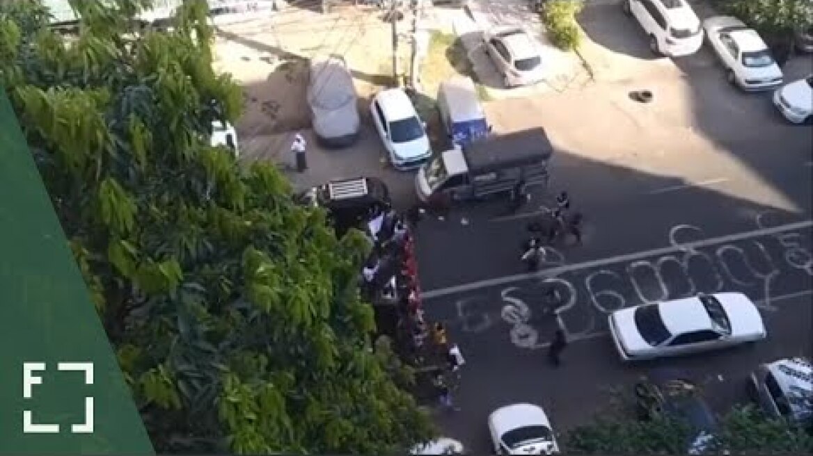 Myanmar Security Forces Ram Vehicle Into Protest