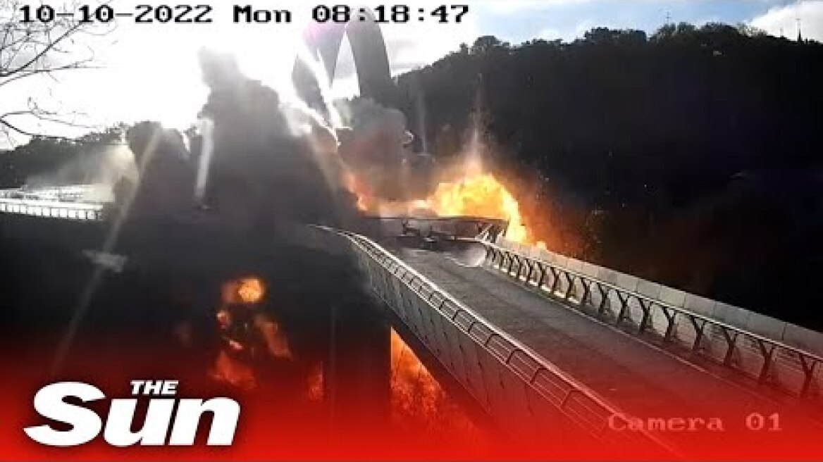 Russia strikes bridge in Kyiv in revenge strike for Kerch bridge in Crimea