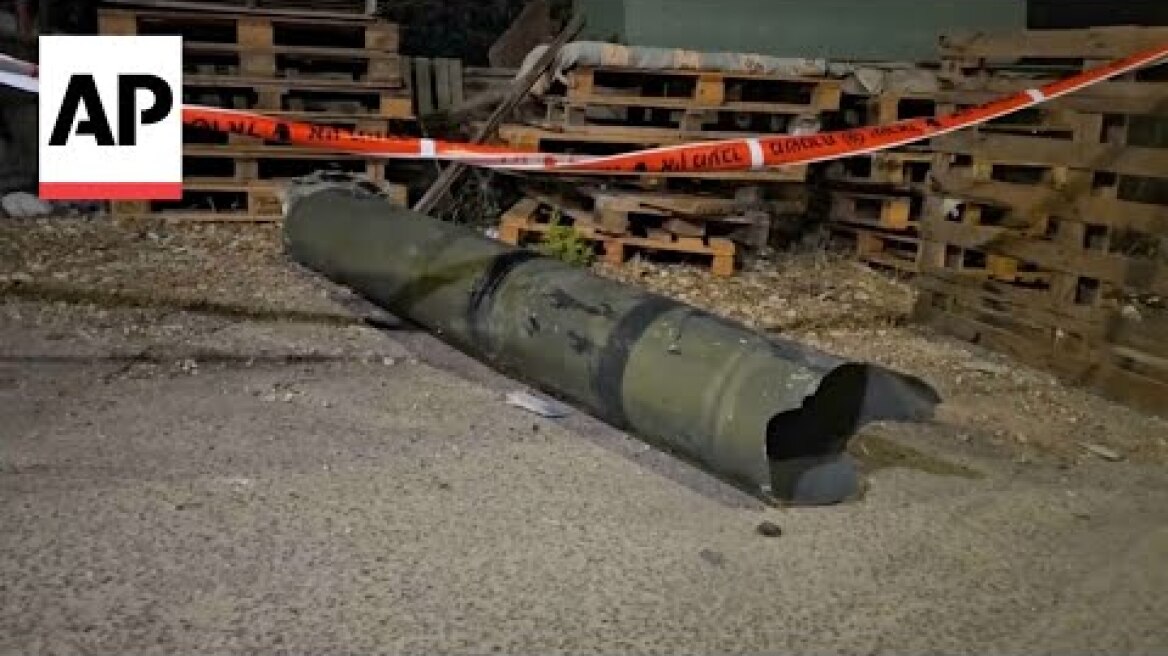 Part of an intercepted rocket launched from Lebanon falls in Nazareth