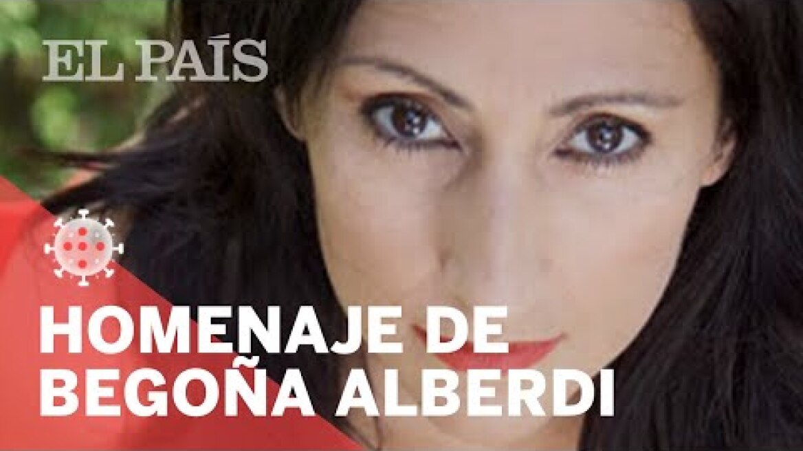 La soprano Begoña Alberdi rinde homenaje a los sanitarios desde su balcón