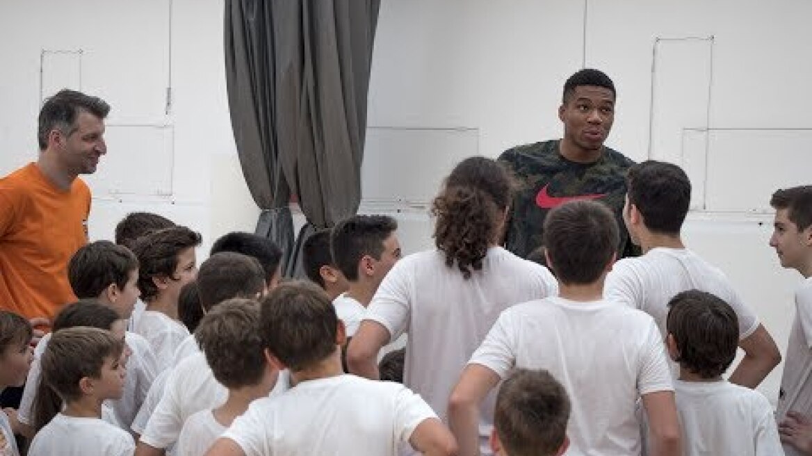 Giannis Antetokounmpo visited the Eurohoops Academy Summer Camp