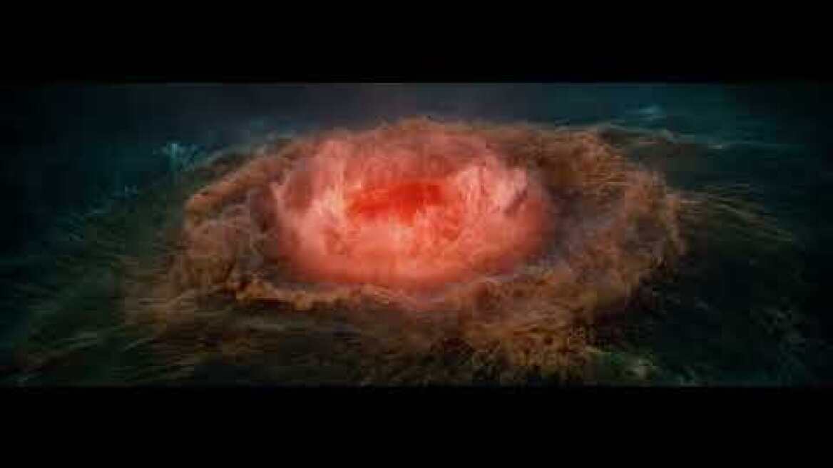 Animation showing light flicker as supermassive black holes devour matter from their surroundings