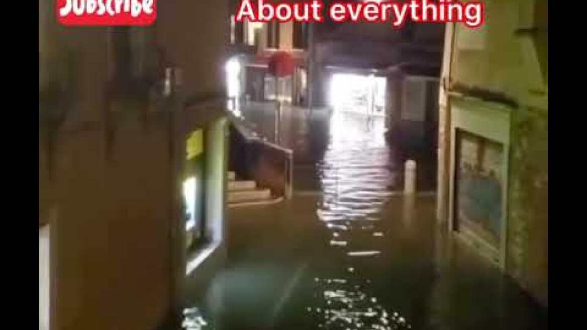 Flood sirens sounded across Venice on Tuesday as floodwaters inundate much of the lagoon city.
