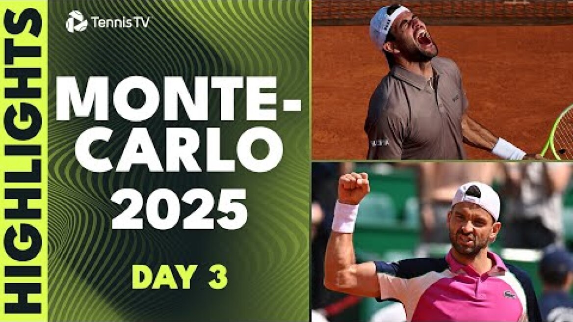 Zverev Battles Berrettini; Dimitrov, Tsitsipas & More In Action | Monte-Carlo 2025 Highlights Day 3