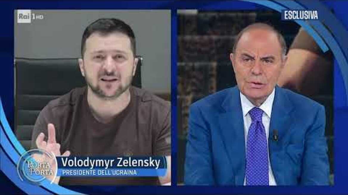 Zelensky: "Parlerò con Putin solo se i russi se ne vanno" - Porta a porta 12/05/2022