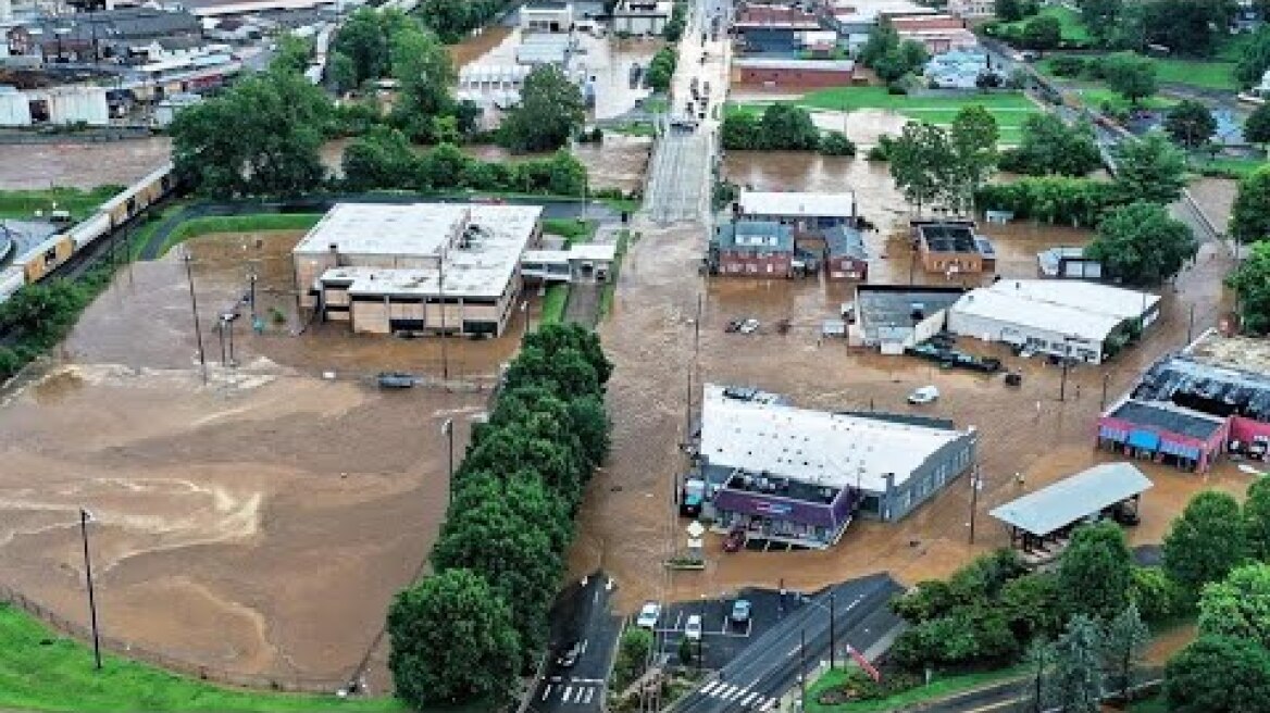 North Carolina mountain town flooded by Tropical Depression Fred